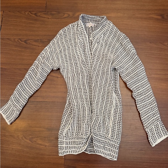 Pink Republic Sweaters - Pink Republic Grey and White Knit Cardigan Size L